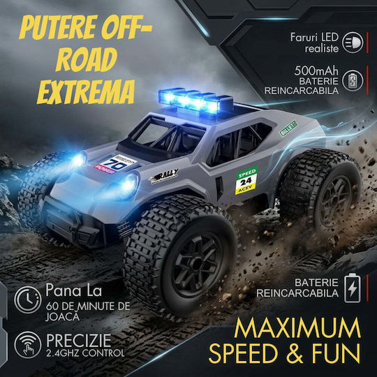 Fernsteuerung Monstertruck Rc Off-road Auto 25km/h 1:20 Maßstab Stoßdämpfer Federung Hochgriffreifen Akku Inklusive Grau