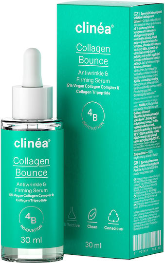 Clinea Collagen Bounce Serum Antirid de Față cu Acid Hialuronic și Colagen pentru Tonifiere 30ml