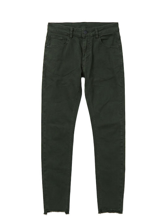 Chino Trousers Elastic in Skinny Fit Khaki