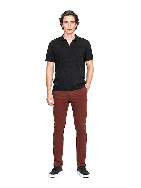 Jones K2666 Herrenhosen Chinos Elastisch in Schlank Passform Rot