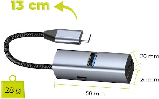 Mobile Origin USB Hub 3 Ports with USB-A / USB-C Connection