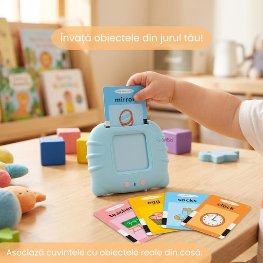 Jucărie Educativă Interactivă Cititor De Carduri Pentru Copii 224 Cuvinte În Engleză Învățare Prin Joacă Vocabular Animale Fructe Mașini Usb Reîncărcabil Albastru Roz