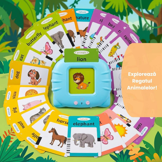 Jucărie Educativă Interactivă Cititor De Carduri Pentru Copii 224 Cuvinte În Engleză Învățare Prin Joacă Vocabular Animale Fructe Mașini Usb Reîncărcabil Albastru Roz