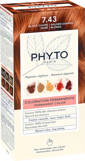 Phyto Phytocolor Haarfärbemittel Ohne Ammoniak 7.43 Hellgold Kakao 50ml