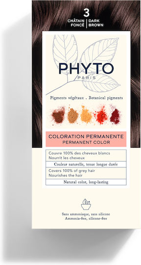 Phyto Phytocolor Hair Dye No Ammonia 3.0 Dark Brown 50ml