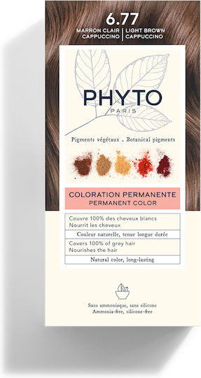 Phyto Phytocolor Hair Dye No Ammonia 6.77 Light Marron Cappuccino 50ml