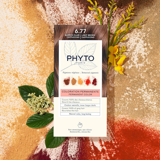 Phyto Phytocolor Hair Dye No Ammonia 6.77 Light Marron Cappuccino 50ml