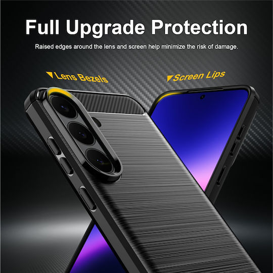 Techsuit Carbon Silicone Back Cover Black for Samsung Galaxy S26 FE / S25 FE