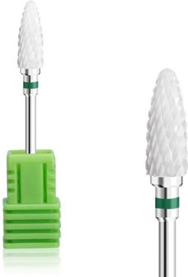 Ceramic Nail Drill Bit with Flame Shape Green
