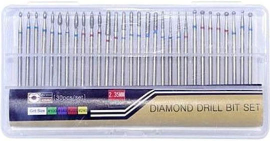 Set Nail Drill Bits Manicure Multicolor 30 Pieces Diamond Drill Bit Set
