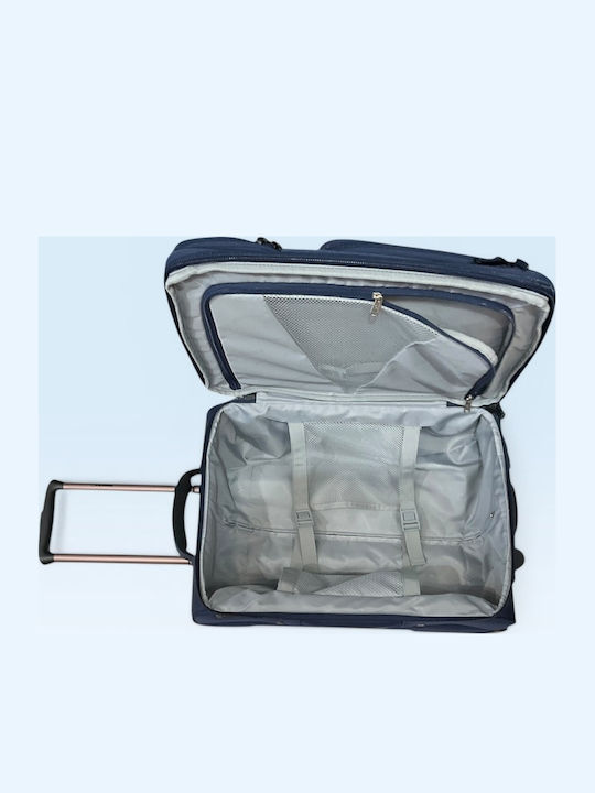 Diplomat Venice Reisekoffer Kabine Stoff Blau mit 2 Räder Höhe 55cm