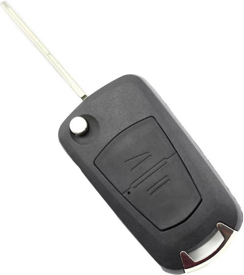 Techstar Husa Pentru Chei Auto Compatibilă Opel Astra Corsa Vectra Meriva Tip Flip 2 Butoane Lama Stângă Culoare Neagră