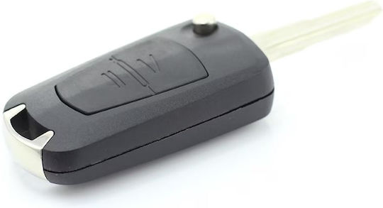 Techstar Husa Pentru Chei Auto Compatibilă Opel Astra Corsa Vectra Meriva Tip Flip 2 Butoane Lama Stângă Culoare Neagră