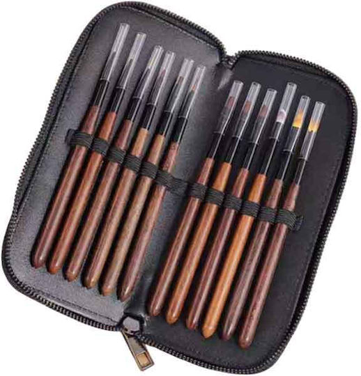 Set Nail Brushes Case 12 Pieces Nail Art Brush Set Case