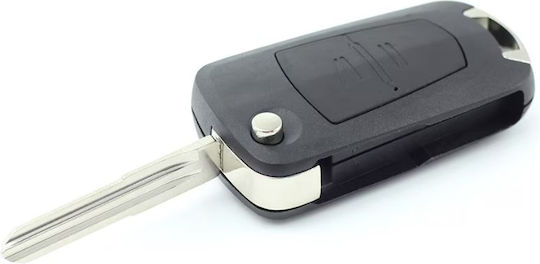 Techstar Husa Pentru Chei Auto Compatibilă Opel Astra Corsa Vectra Meriva Tip Flip 2 Butoane Lama Stângă Culoare Neagră