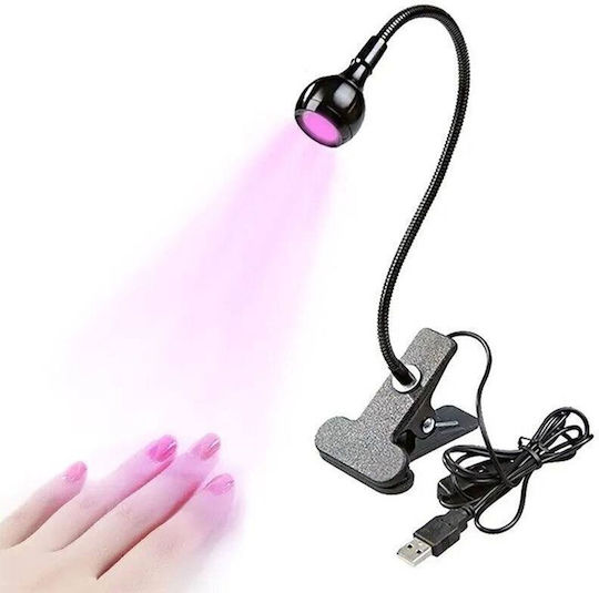 UV Nail Lamp 3W with Clip Black