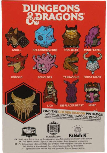FaNaTtik Dungeons & Dragons World - Pins Display 50th Anniversary Mystery Set 12 Pieces Figure 12pcs