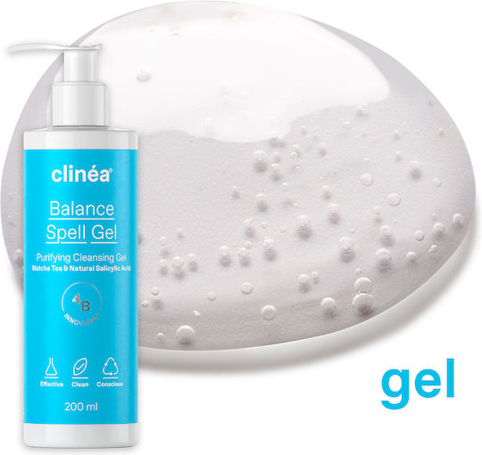 Clinea Balance Spell Gel Καθαρισμού Προσώπου για Ακνεϊκές Επιδερμίδες 200ml