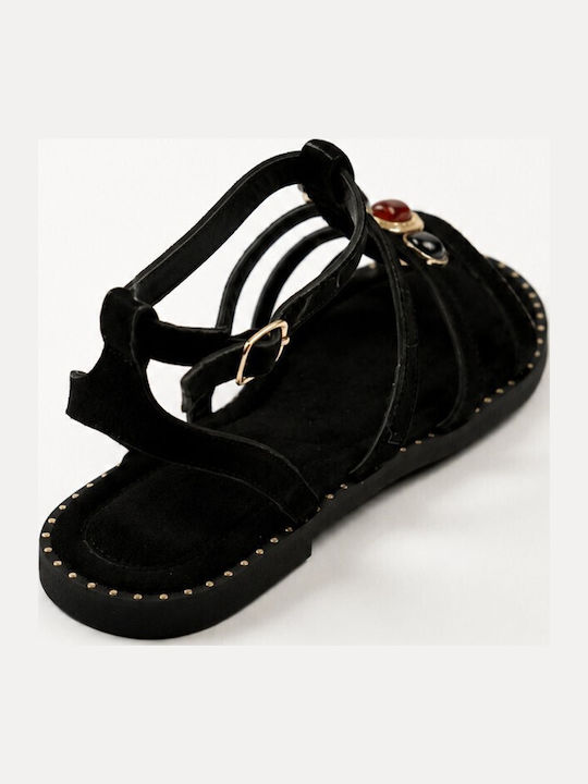 Women's Black Flat Sandals