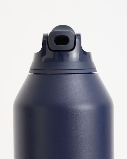 Chilly's Series 3 Flip Bottle Thermos Stainless Steel BPA Free 500ml Astral Navy Blue with Mouthpiece, Loop and Straw