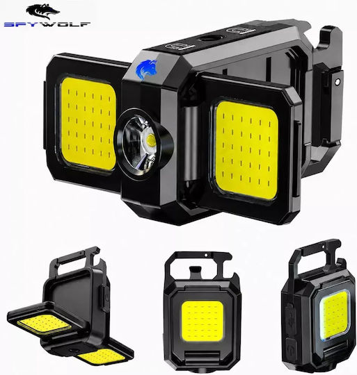 Spywolf Mini Ultra Strong LED Waterproof Multi-Purpose Flashlight COB Rechargeable Type-C Port 2pcs TC-559
