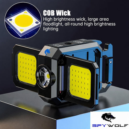 Spywolf Mini Ultra Strong LED Waterproof Multi-Purpose Flashlight COB Rechargeable Type-C Port 4pcs TC-561