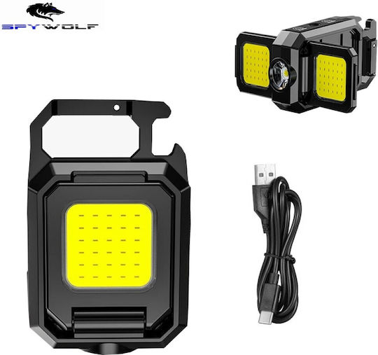 Spywolf Mini Ultra Strong LED Waterproof Multifunctional Flashlight COB Rechargeable Type-C Port 8pcs TC-564