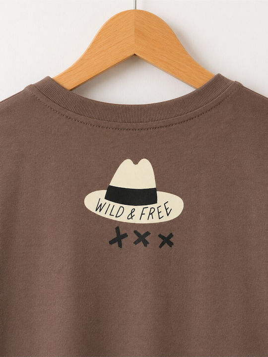 Kids Set with Shorts Summer 2 Pieces Brown