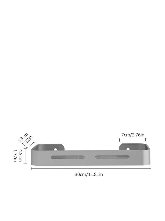Shelf Udear * 8865-29 Стенна Етажерка за Баня с 4 Рафтове 30x13x4.5cm Сребриста