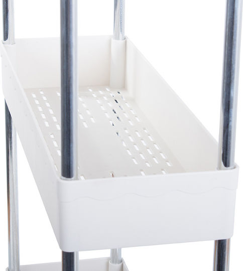 Corner Floor Bathroom Shelf with 4 Shelves 85x38x13cm White
