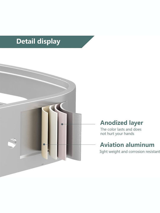 Shelf Udear * 8865-29 Стенна Етажерка за Баня с 4 Рафтове 30x13x4.5cm Сребриста