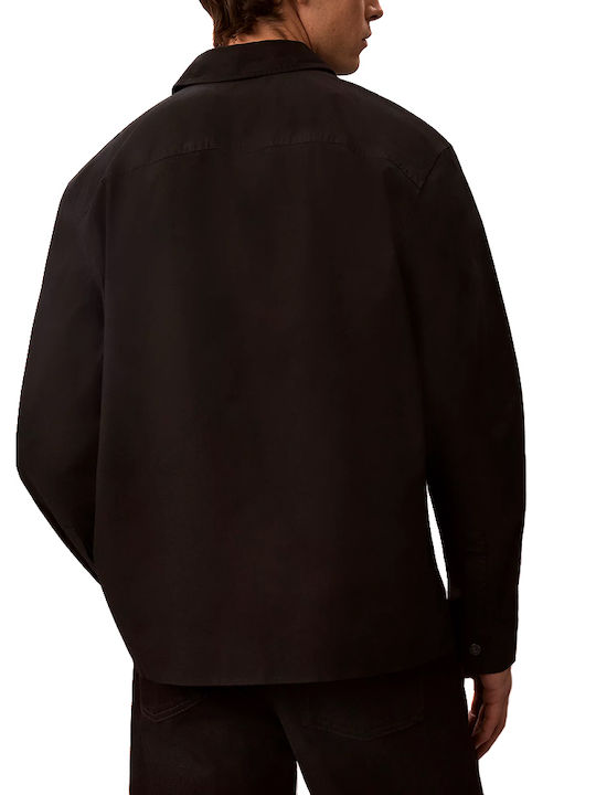 Calvin Klein Overshirt cu Mânecă Lungă Regular Fit Negru