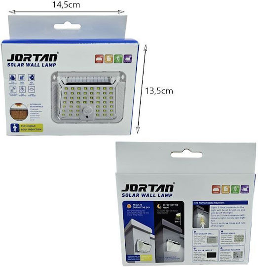 Jortan Wall Mounted Solar Light with Motion Sensor and Photocell IP65 14.5x13.5cm