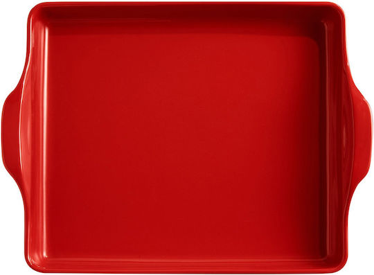 Emile Henry Rectangular Heat-Resistant Cookware Ceramic with Stand 40x31.5x8.8cm