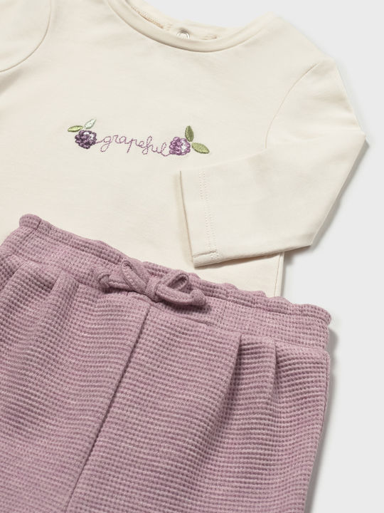 Kids Tracksuit Set With Jacket Purple 3 Pieces