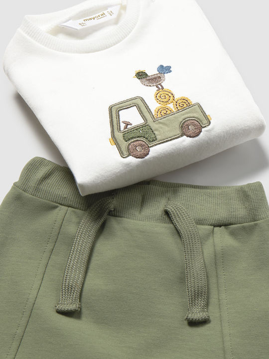 Kids Sweatpants Set Green 3 Pieces