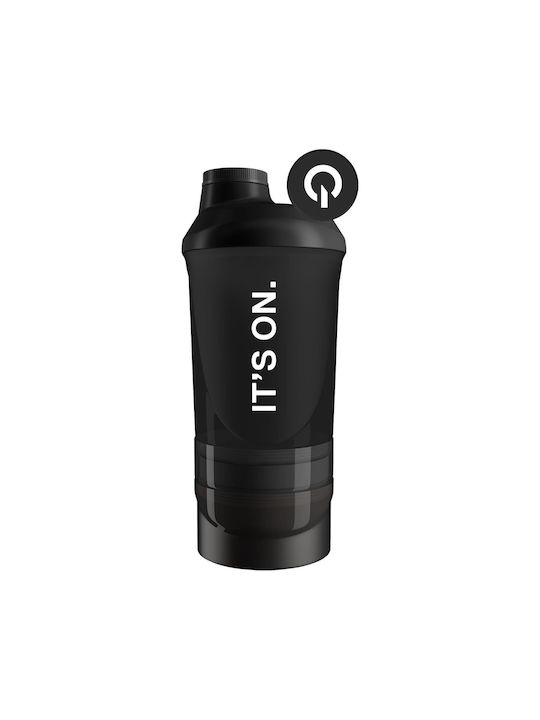 QNT It's On Plastic Protein Shaker 350ml Black