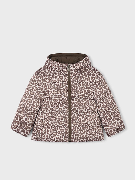Kids Casual Short Hooded Jacket Chestnut