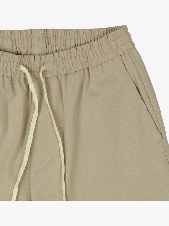 Elastic Trousers in Slim Fit Beige