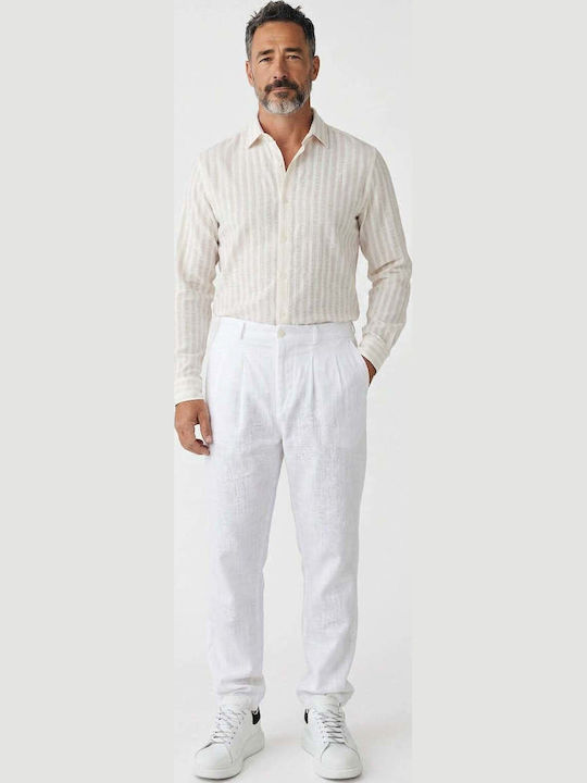 Мъжки панталон Relaxed Fit Бял