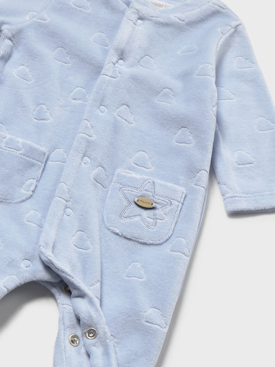 Mayoral Bodysuit din catifea albastru deschis