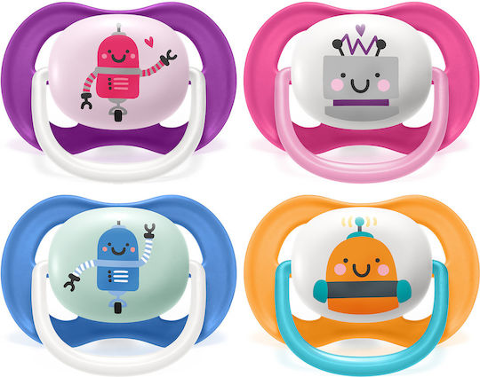 Philips Ultra Air Orthodontic Pacifiers Silicone with Case I Love Mama - Blue for 0-6 months 2pcs