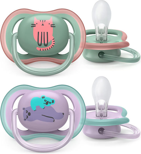 Philips Ultra Air Orthodontic Pacifiers Silicone with Case I Love Mama - Blue for 0-6 months 2pcs
