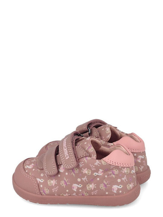 Kids Sneakers High Anatomic with Hoop & Loop Closure Pink