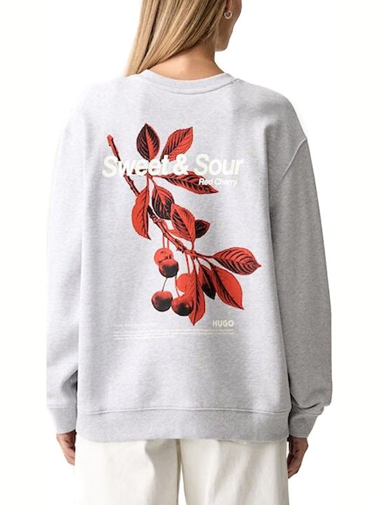 Hugo Langarmiges Sweatshirt Für Damen Grau