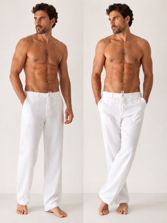 Damen Leinenhose Weiß