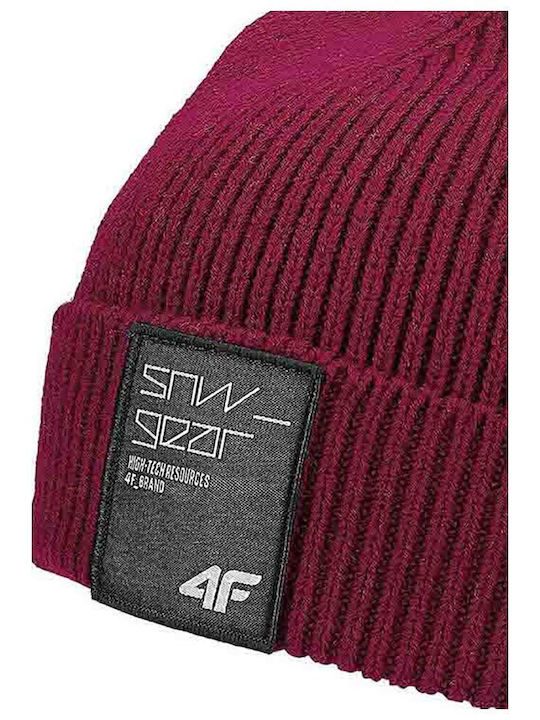 Men's Knitted Beanie Burgundy Color Beanie