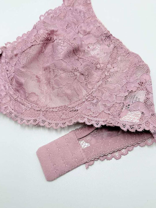 Pink Bra Without Padding With Underwire