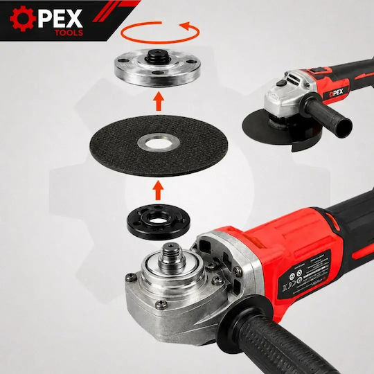 Erem OPX28007 Angle Grinder, Drill Driver, Impact Driver & Hammer Brushless 21V with 2 Batteries 3Ah and Case