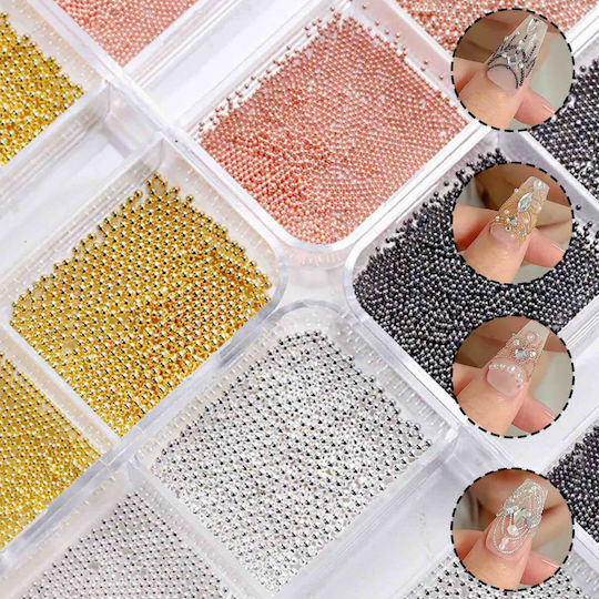 Nail Design Caviar Gold-Rose Gold